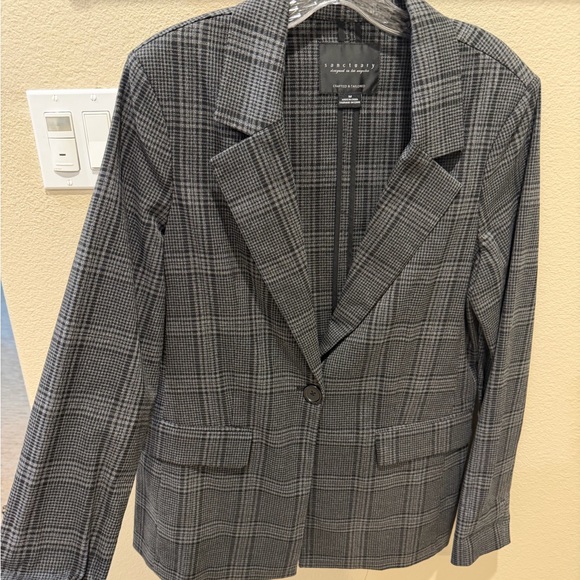 Sanctuary Jackets & Blazers - Sanctuary Charcoal Checkered Blazer